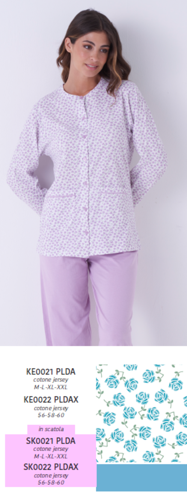 WOMEN'S OPEN PAJAMAS M/L KE0021 Tellini S.r.l. Wholesale Clothing