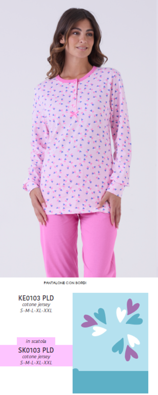 WOMEN'S SERAFINO PAJAMAS M/L KE0103 Tellini S.r.l. Wholesale Clothing