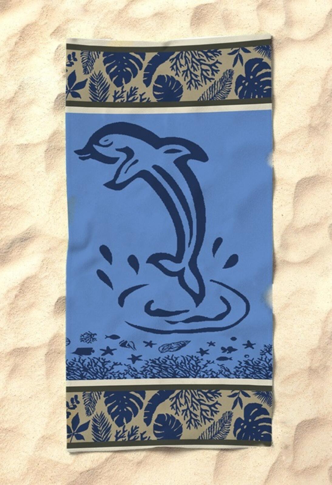 BEACH TOWEL DOLPHIN12975 90X165 Tellini S.r.l. Wholesale Clothing