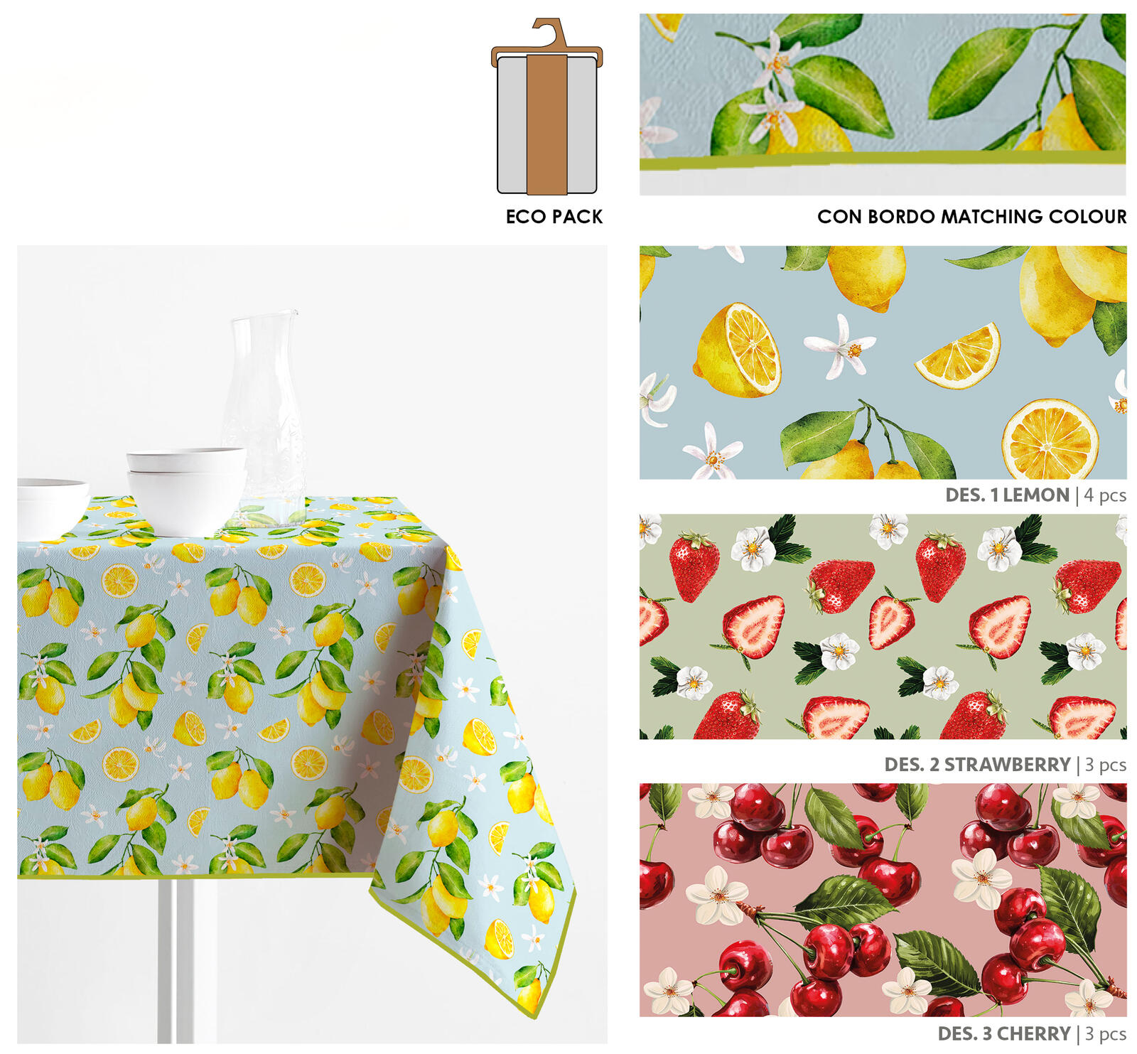 STAIN-RESISTANT TABLECLOTH 6P SPRITZ MERIGGIO 140X180 Tellini S.r.l. Wholesale Clothing