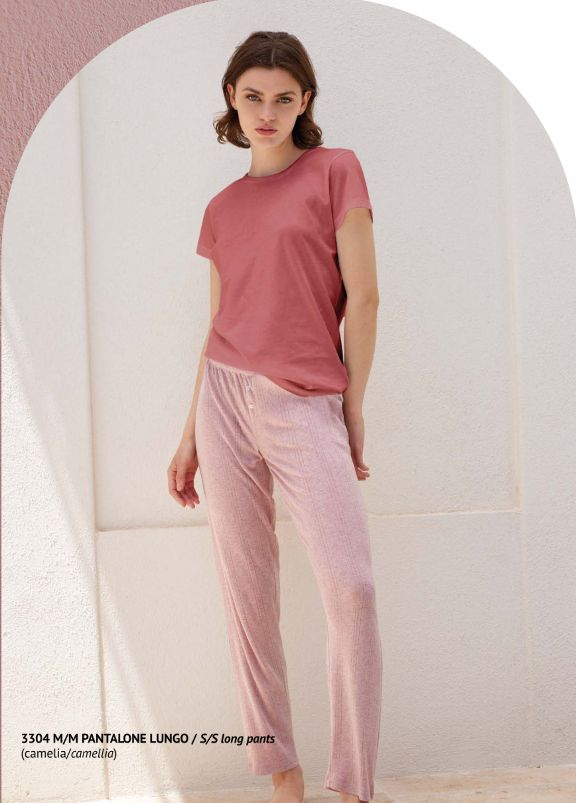 WOMEN'S CREW NECK PAJAMAS M/M 3304 Tellini S.r.l. Wholesale Clothing