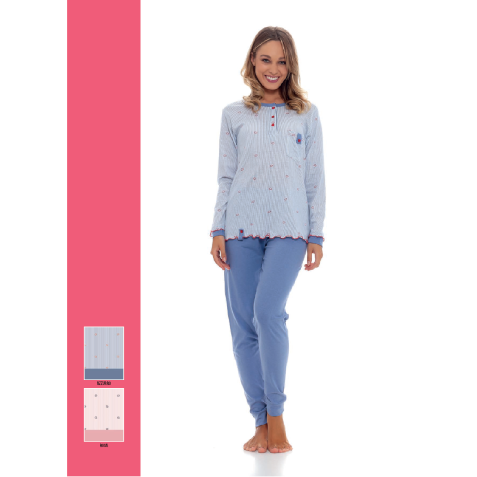 WOMEN'S HENLEY PAJAMA M/L 3318 MARISTELLA