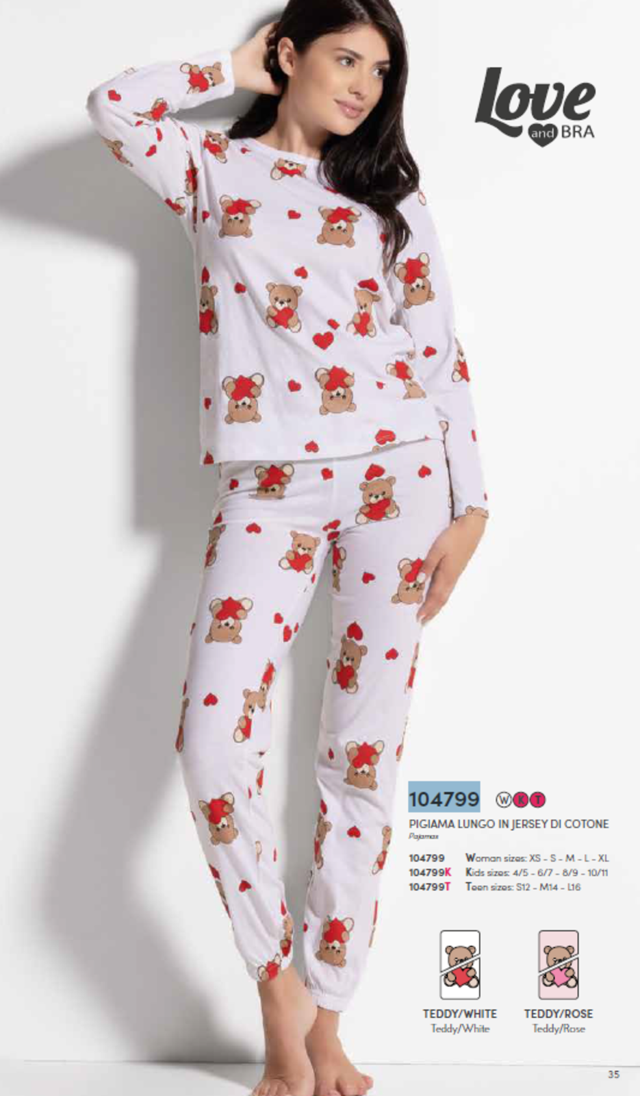 PIGIAMA DONNA M/L 104799 Tellini S.r.l. Wholesale Clothing