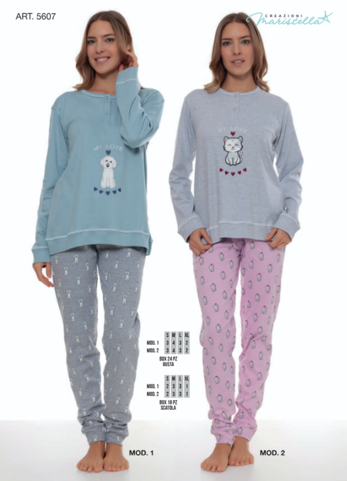 PIGIAMA SERAFINO DONNA M/L 5607 Tellini S.r.l. Wholesale Clothing