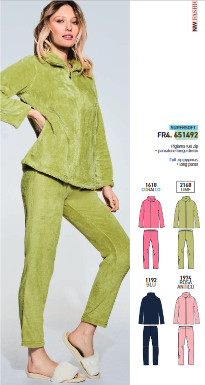 PIGIAMA APERTO DONNA M/L FR4 651492 Tellini S.r.l. Ingrosso Abbigliamento