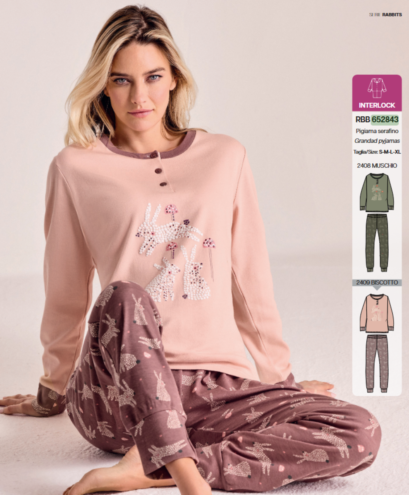 PIGIAMA SERAFINO DONNA M/L 652843 Tellini S.R.L. Velkoobchodní oblečení