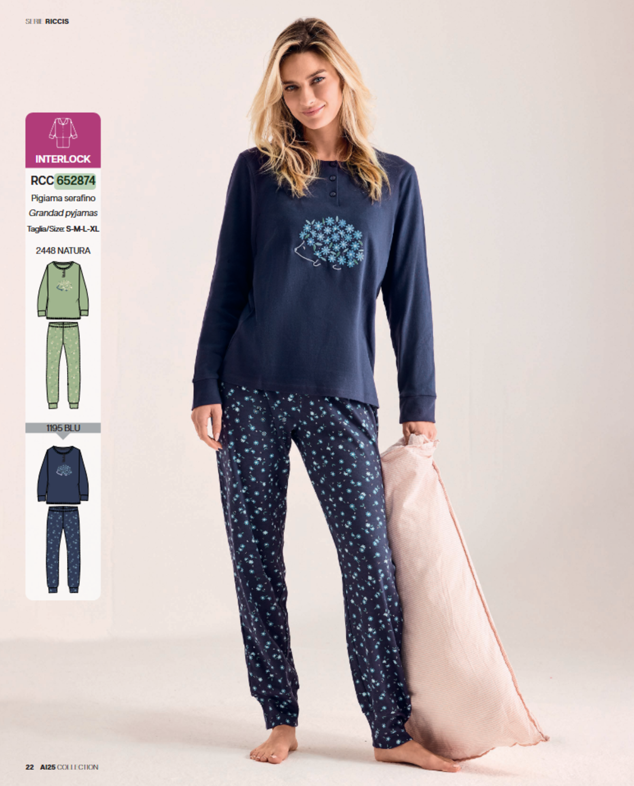 PIGIAMA SERAFINO DONNA M/L 652874 Tellini S.r.l. Ingrosso Abbigliamento