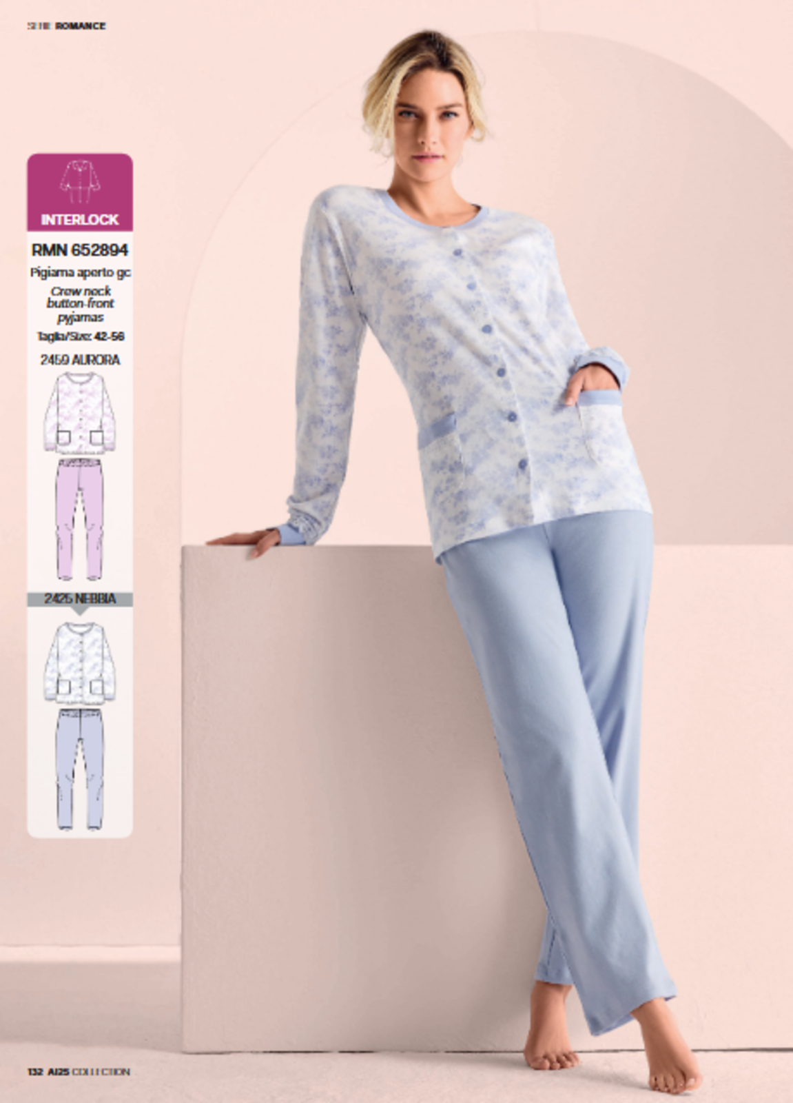 PIGIAMA APERTO DONNA M/L 652894 Tellini S.r.l. Ingrosso Abbigliamento
