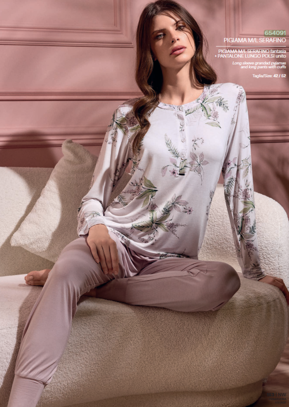 WOMEN'S SERAFINO PAJAMAS M/L 654091 Tellini S.r.l. Wholesale Clothing