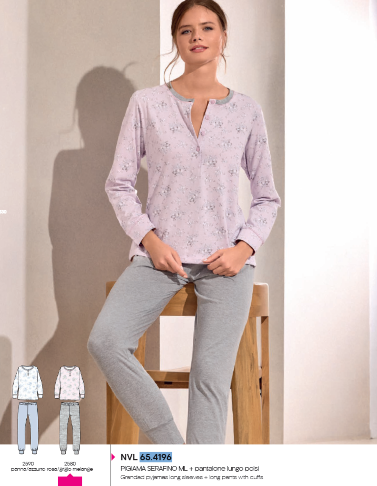 WOMEN'S SERAFINO PAJAMAS M/L 654196 50/56 Tellini S.r.l. Wholesale Clothing