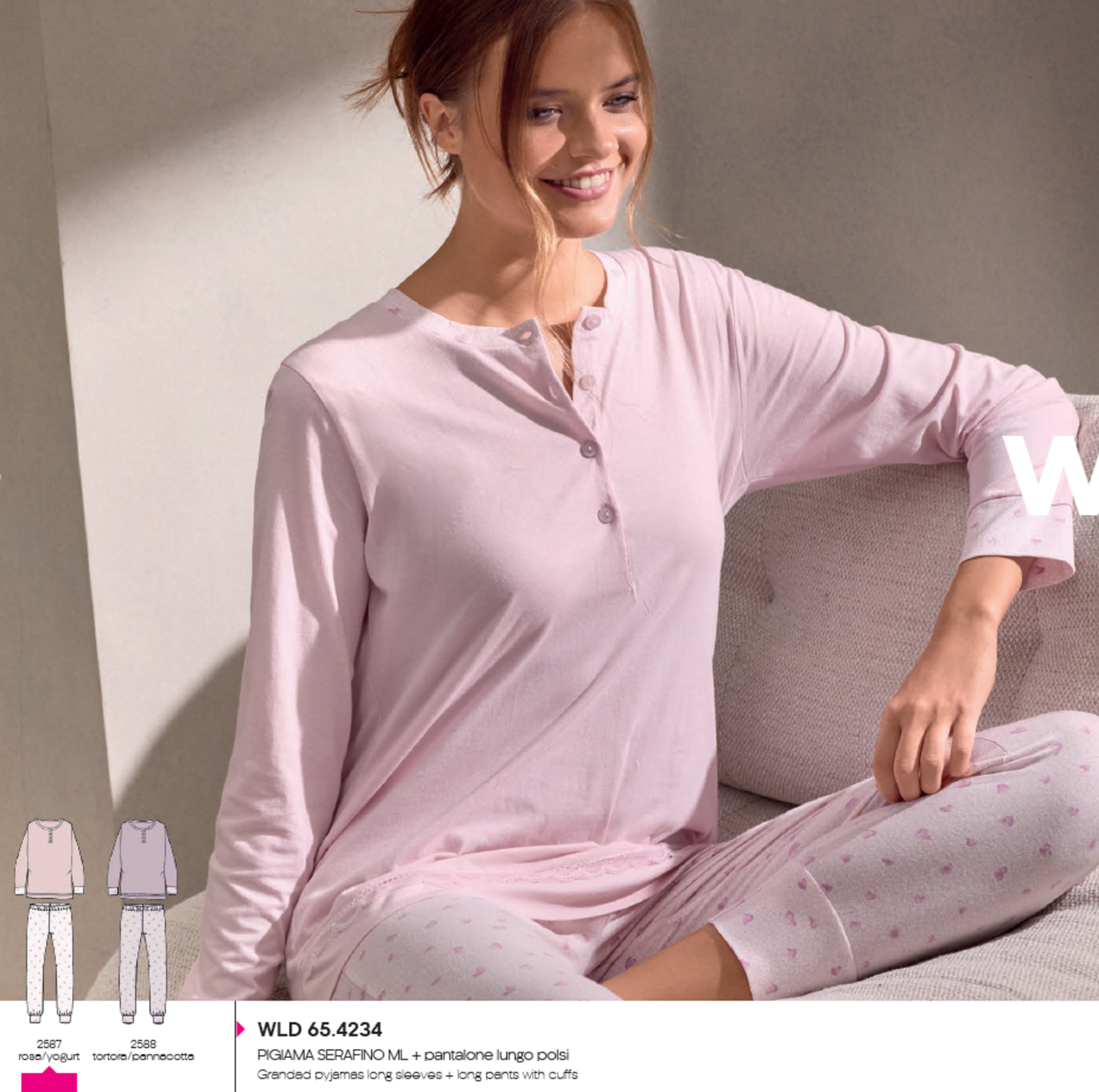 WOMEN'S SERAFINO PAJAMAS M/L 654234 50/56 Tellini S.r.l. Wholesale Clothing