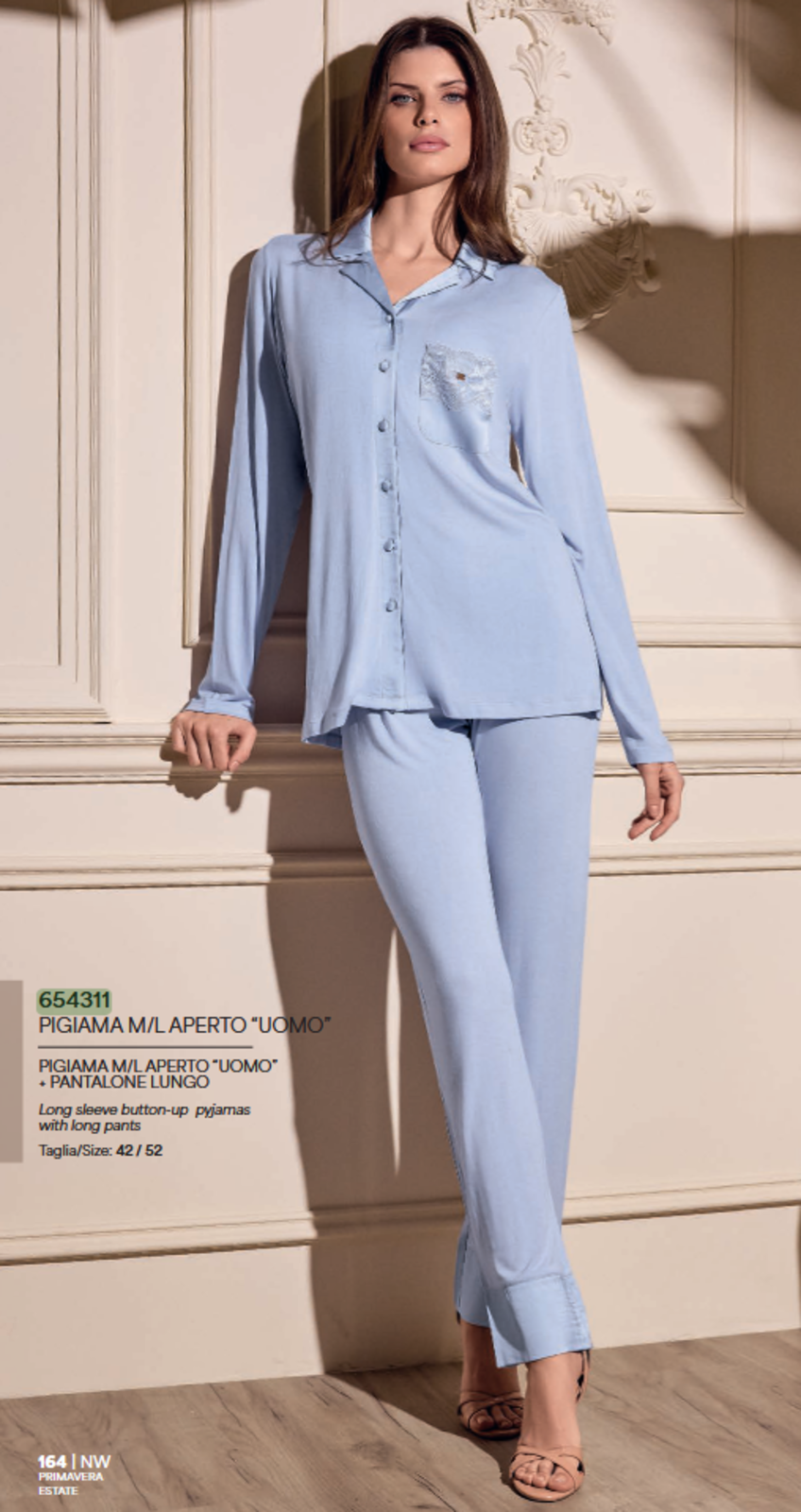 PIGIAMA APERTO DONNA M/L 654311 Tellini S.r.l. Wholesale Clothing