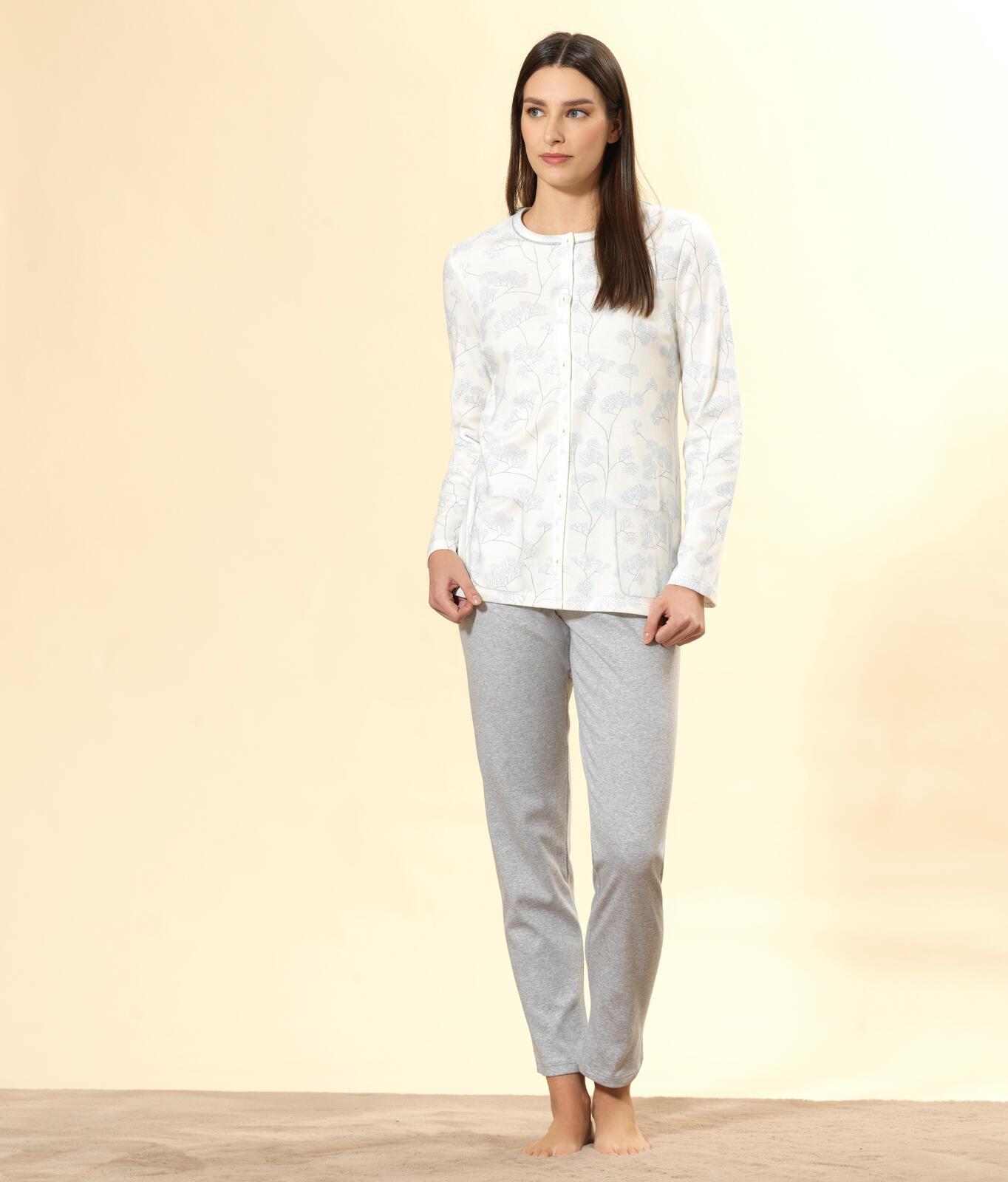 PIGIAMA APERTO DONNA M/L LQ292058 Tellini S.r.l. Ingrosso Abbigliamento