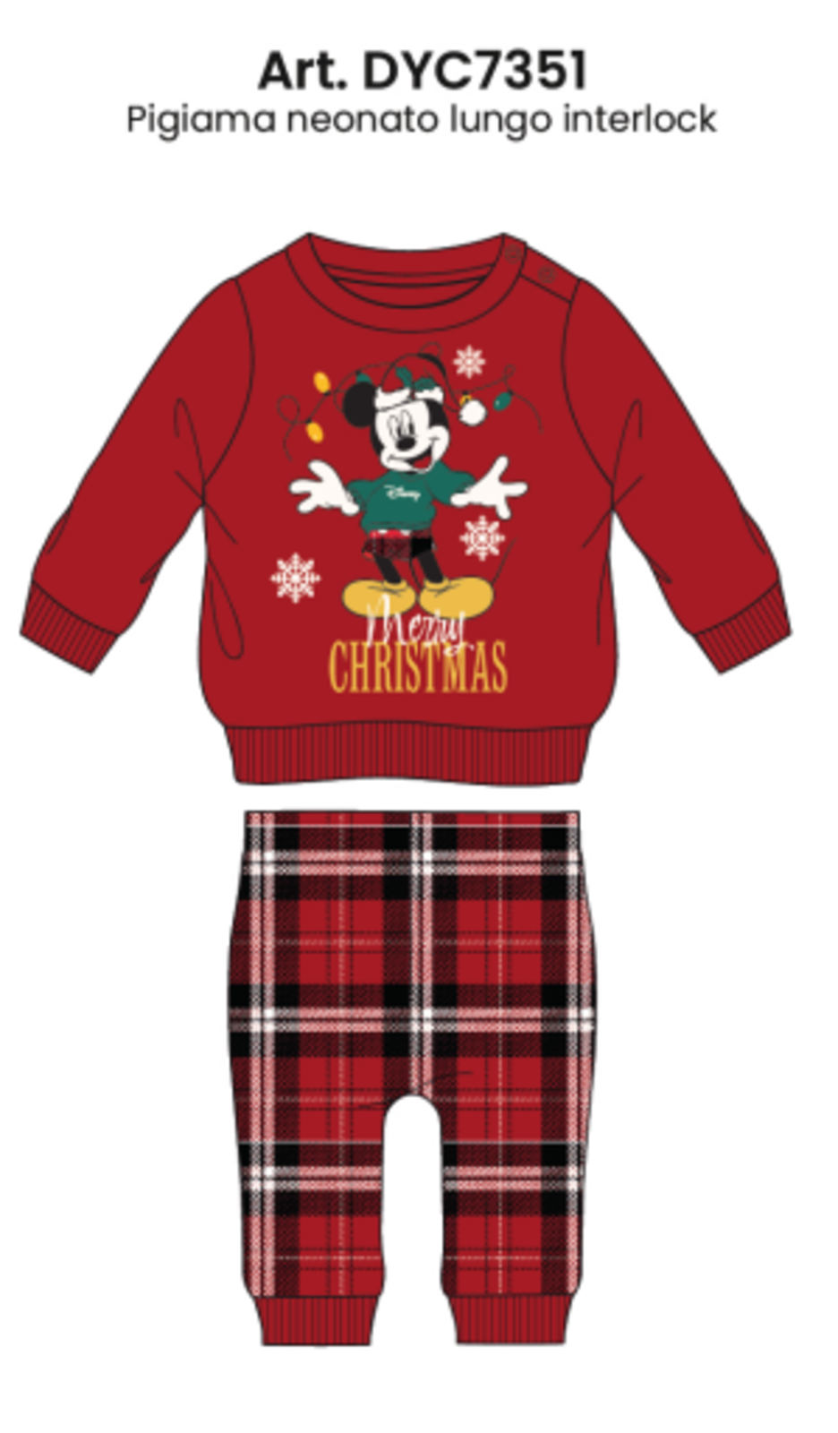 PIGIAMA NATALE NEONATI M/L DYC7351 Tellini S.r.l. Ingrosso Abbigliamento