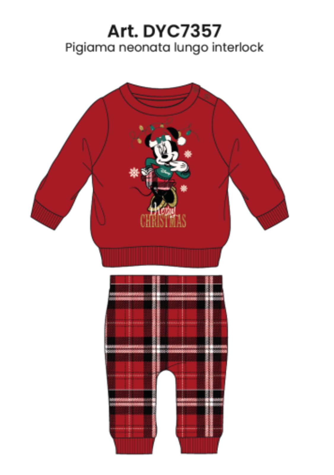 PIGIAMA NATALE NEONATI M/L DYC7357 Tellini S.r.l. Ingrosso Abbigliamento