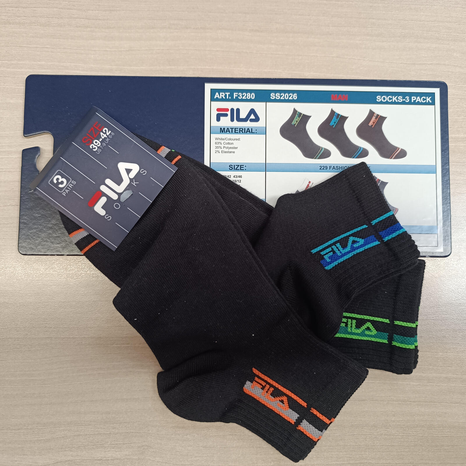 TRIS MEN'S SOCKS F3280 Tellini S.r.l. Wholesale Clothing