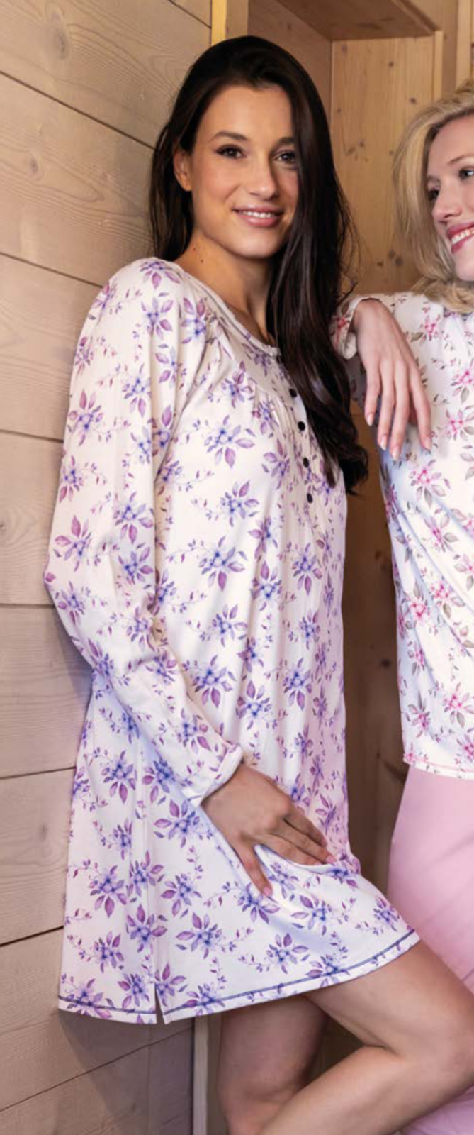 CAMICIA NOTTE DONNA M/L FL25 Tellini S.R.L. Velkoobchodní oblečení