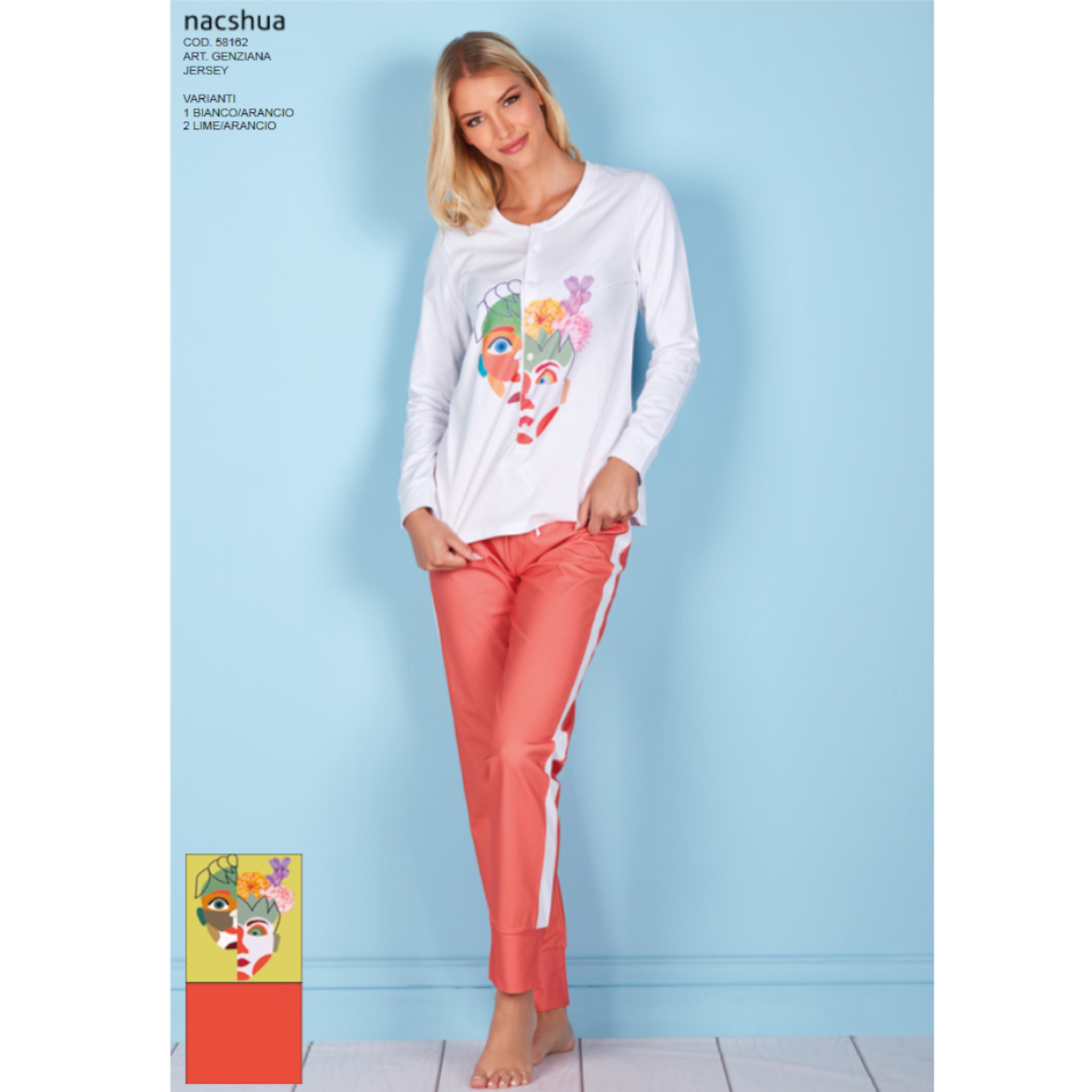 PIGIAMA SERAFINO DONNA M/L GENZIANA Tellini S.r.l. Ingrosso Abbigliamento