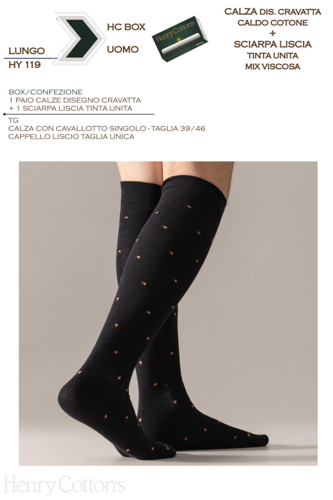 CALZINO LUNGO+SCIARPA UOMO HY119 Tellini S.R.L. Velkoobchodní oblečení