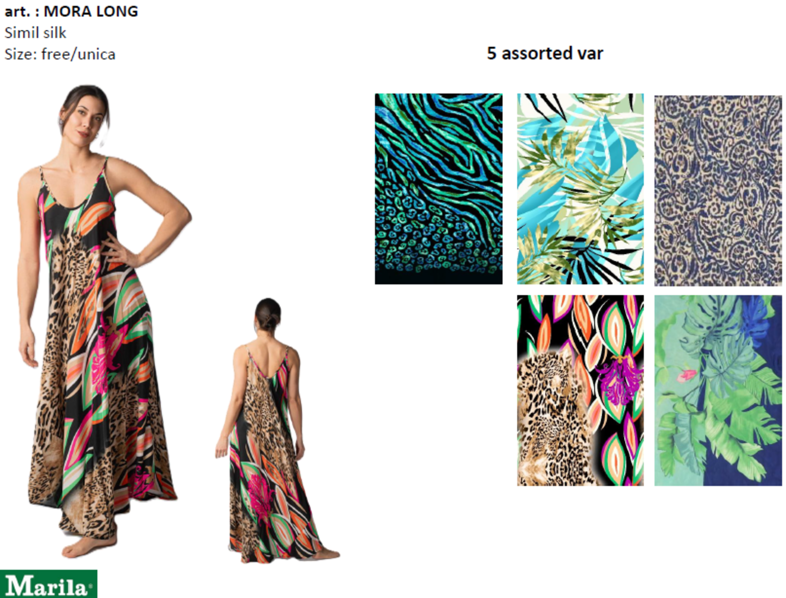 WOMEN'S DRESS S/L MORA LONG Tellini S.r.l. Wholesale Clothing