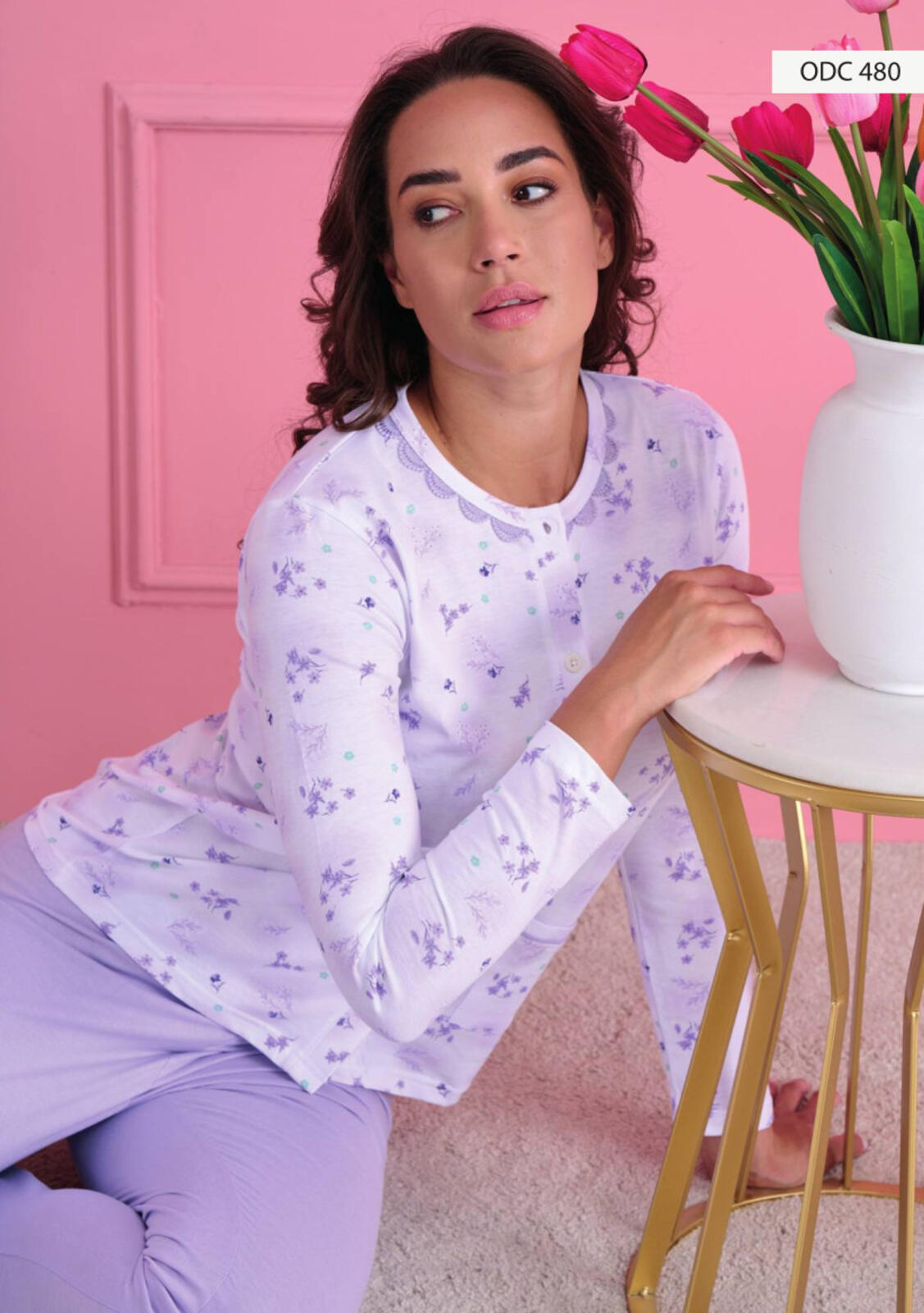 PIGIAMA APERTO DONNA M/L ODC480 Tellini S.r.l. Ingrosso Abbigliamento