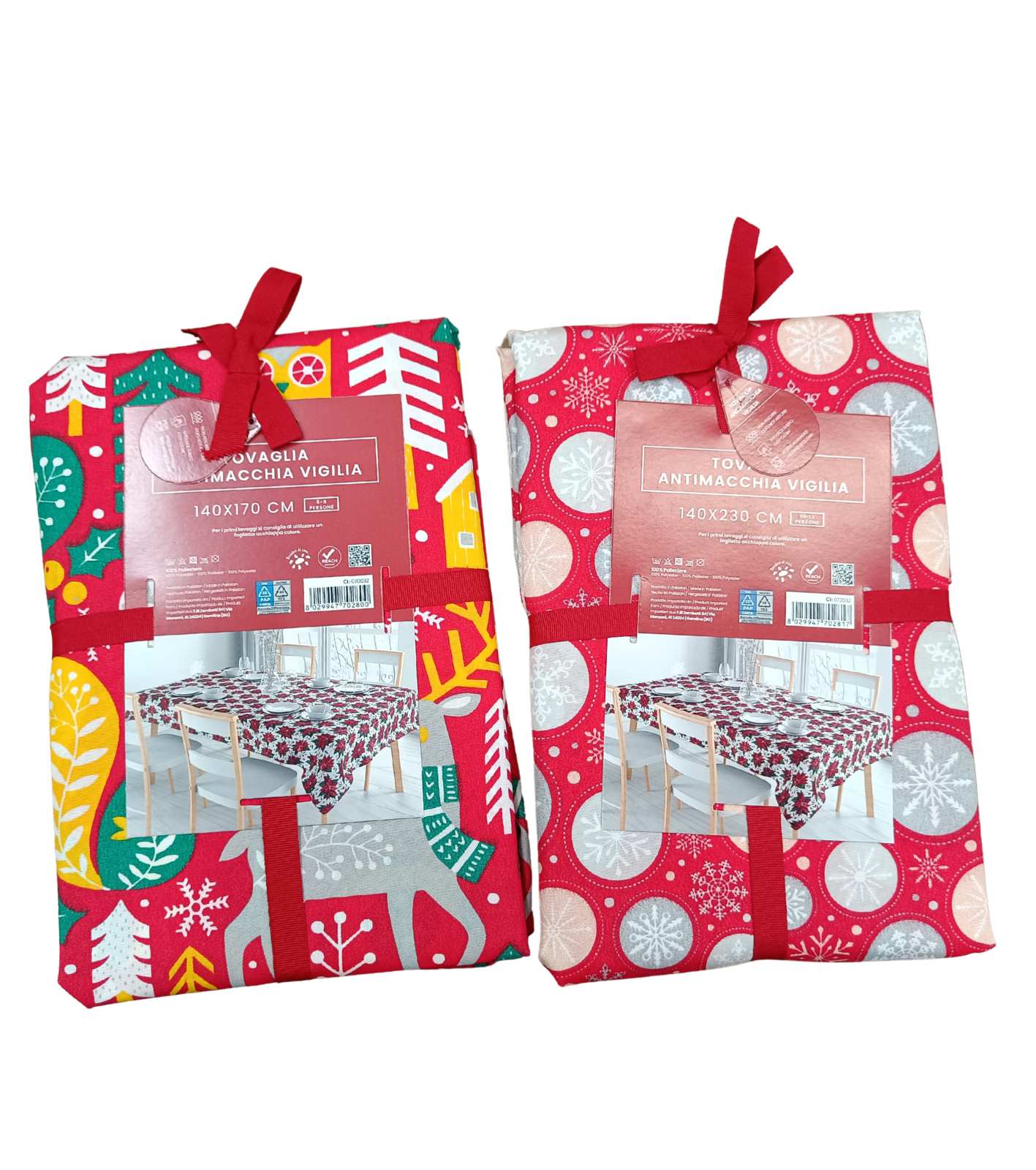 STAIN-RESISTANT TABLECLOTH CHRISTMAS 12P EVE 140X230 Tellini S.r.l. Wholesale Clothing