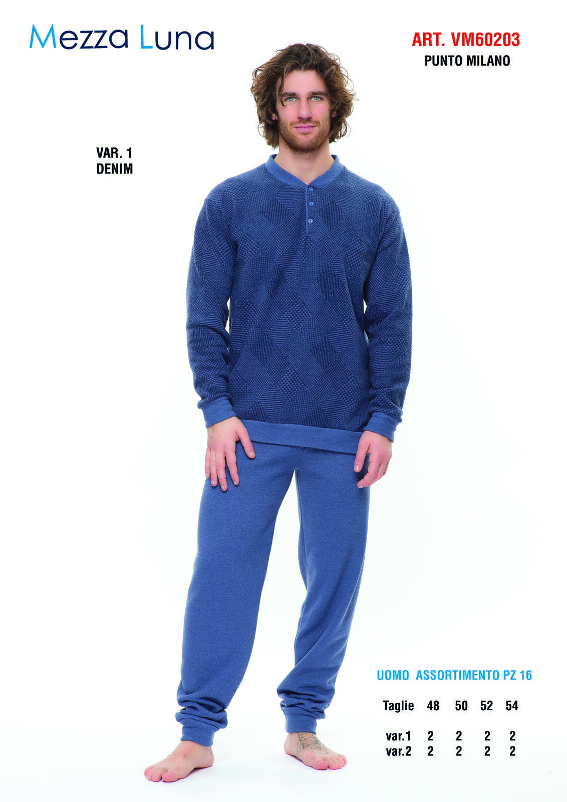 MEN'S PAJAMAS M/L VM60203 Tellini S.r.l. Wholesale Clothing