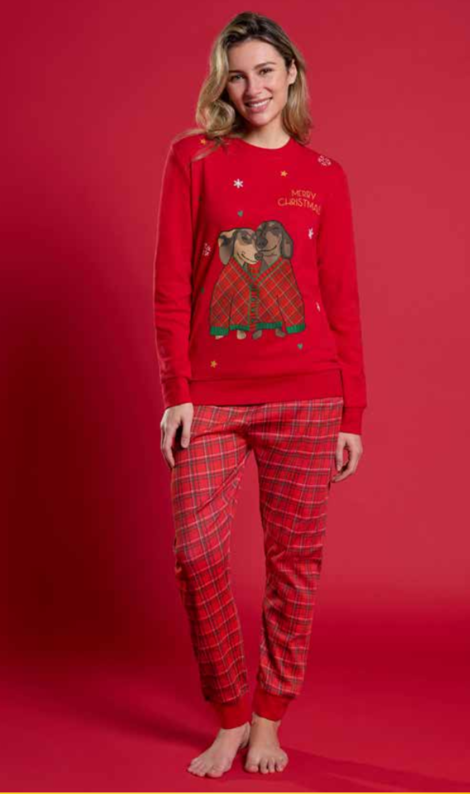WOMEN'S CHRISTMAS PAJAMAS M/L EP6286 Tellini S.r.l. Wholesale Clothing