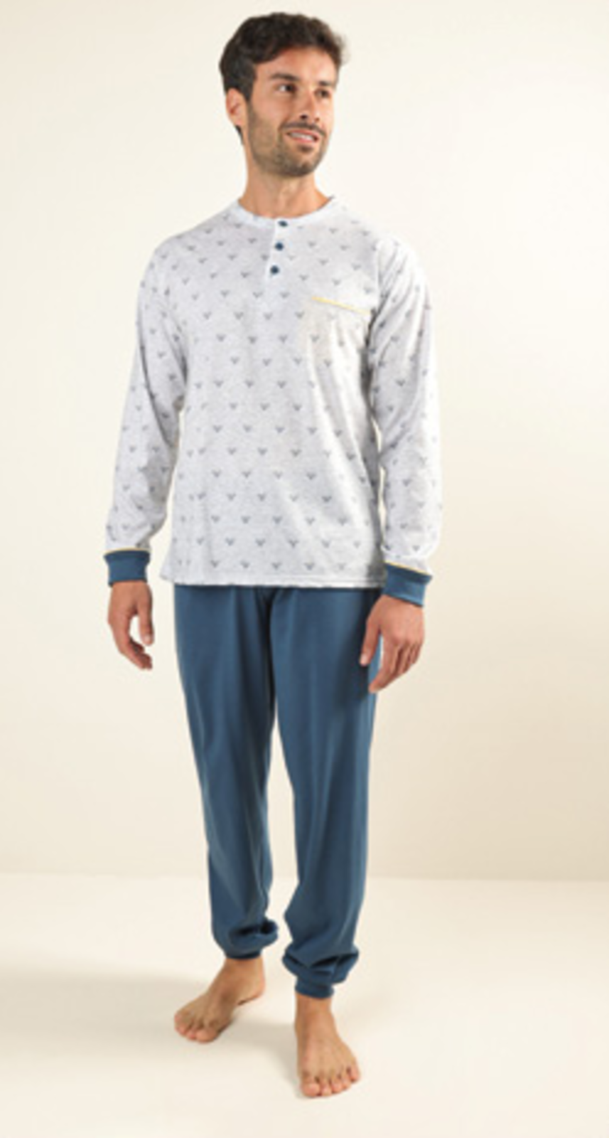PIGIAMA UOMO M/L Z60040 Tellini S.r.l. Ingrosso Abbigliamento
