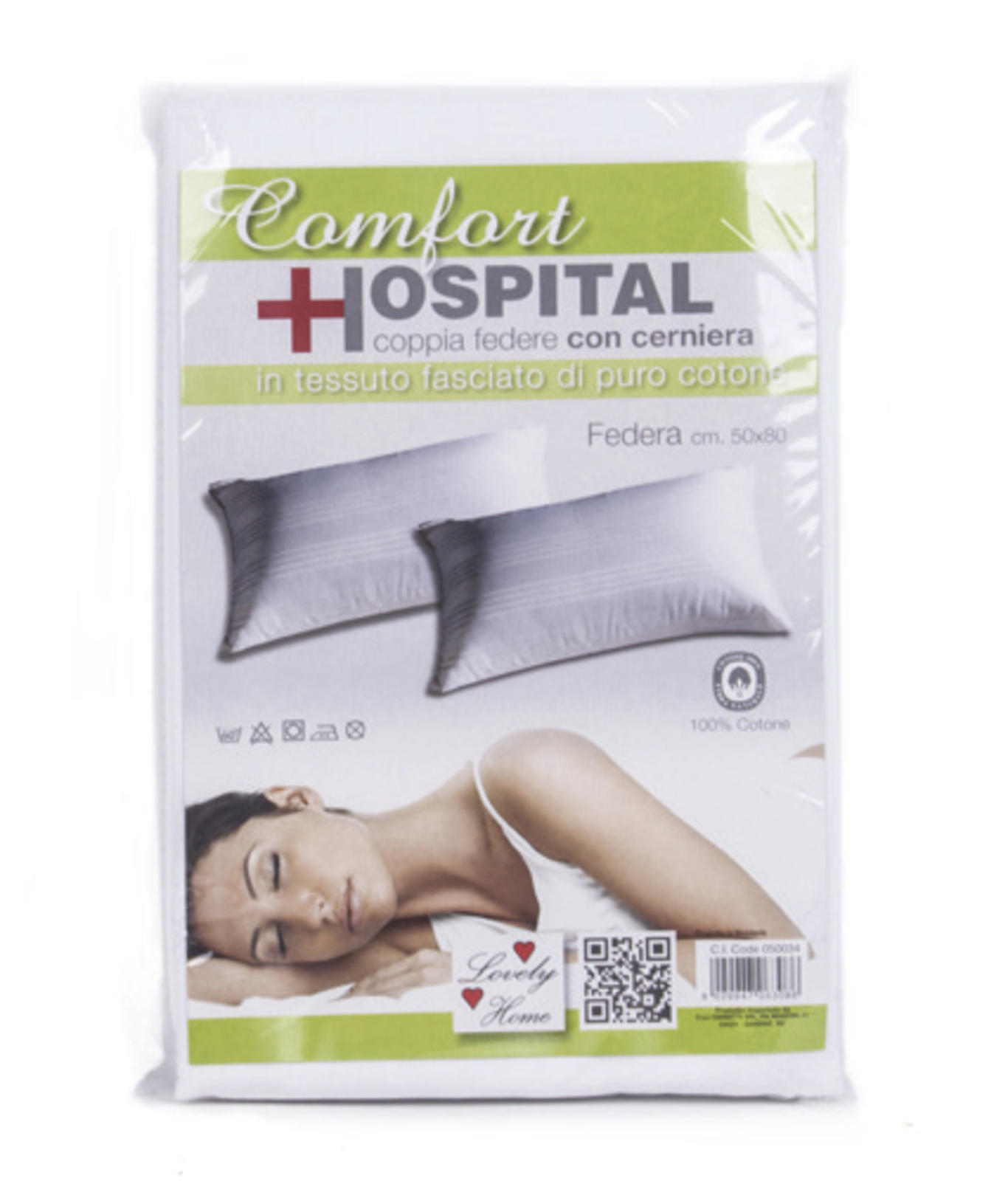 PAIR OF HOSPITAL PILLOWCASE C/ZIP 050034 Tellini S.r.l. Wholesale Clothing