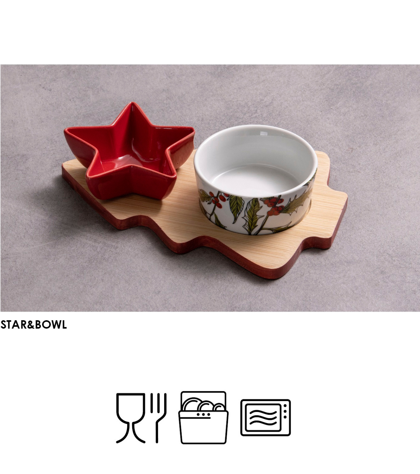 2-Piece Holly Star & Bowl Appetizer Set Tellini S.r.l. Wholesale Clothing