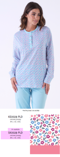 WOMEN'S SERAFINO PAJAMAS M/L KE0028 Tellini S.r.l. Wholesale Clothing