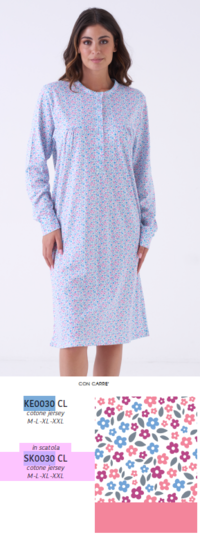 WOMEN'S NIGHTGOWN M/L KE0030 Tellini S.r.l. Wholesale Clothing