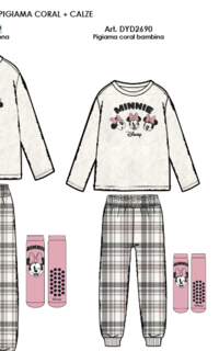 GIRLS' PAJAMAS + SOCKS M/L DYD2690 Tellini S.r.l. Wholesale Clothing