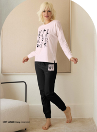 WOMEN'S CREW NECK PAJAMAS M/L 3299 Tellini S.r.l. Wholesale Clothing