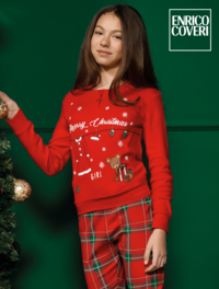PIGIAMA NATALE BAMBINA M/L EP7059 Tellini S.r.l. Ingrosso Abbigliamento