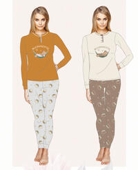 PIGIAMA SERAFINO DONNA M/L OD386 Tellini S.r.l. Ingrosso Abbigliamento