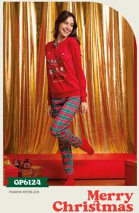 WOMEN'S CHRISTMAS PAJAMAS M/L GP6124 Tellini S.r.l. Wholesale Clothing