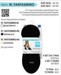 TRIS CALZINO CORTO DONNA WFANTASMINO Tellini S.r.l. Ingrosso Abbigliamento