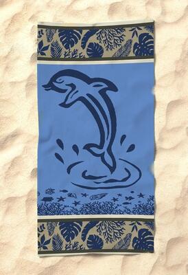 BEACH TOWEL DOLPHIN12975 90X165 Tellini S.r.l. Wholesale Clothing