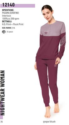 WOMEN'S HENLEY PAJAMA M/L 12140 Tellini S.r.l. Wholesale Clothing