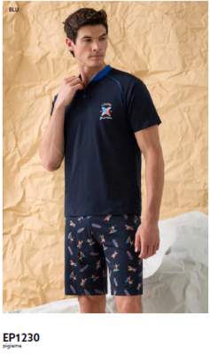 MEN'S PAJAMAS M/S EP1230 Tellini S.r.l. Wholesale Clothing