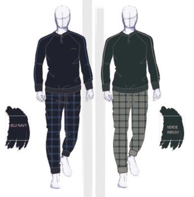 MEN'S SERAFINO PAJAMAS M/L 141945 Tellini S.r.l. Wholesale Clothing