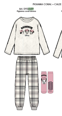 WOMEN'S PAJAMAS + SOCKS M/L DYD2689 Tellini S.r.l. Wholesale Clothing