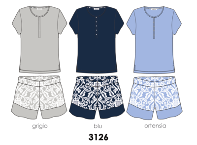 DÁMSKÉ PYŽAMÁ M/M 3126 Tellini S.R.L. Velkoobchodní oblečení