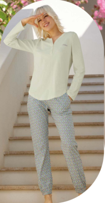 WOMEN'S SERAFINO PAJAMAS M/L 3235 Tellini S.r.l. Wholesale Clothing