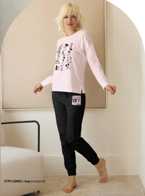 WOMEN'S CREW NECK PAJAMAS M/L 3299 Tellini S.r.l. Wholesale Clothing