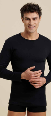 CORPO UOMO M/L 42009C NERO INTERLOCK Tellini S.r.l. Wholesale Clothing