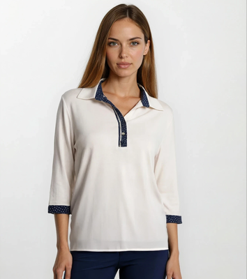 WOMEN'S POLO SHIRT 3/4M 150141 Tellini S.r.l. Wholesale Clothing
