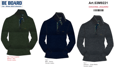 MEN'S POLO SHIRT M/L 53M9221 Tellini S.r.l. Wholesale Clothing